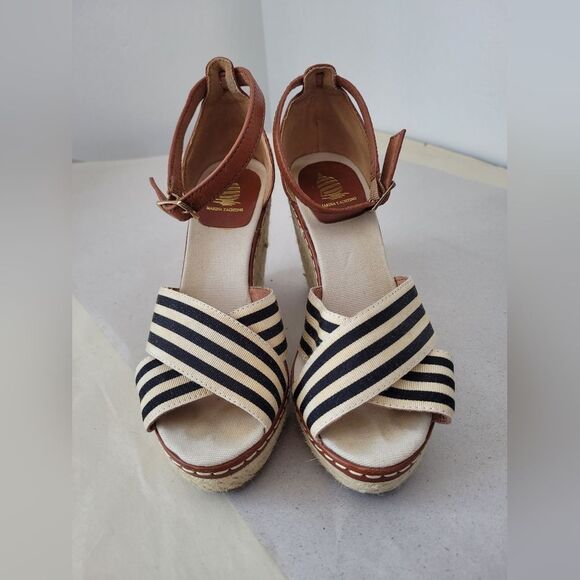 Marina Yachting Wedge Espadrille Sandals Nautical Preppy Coastal Summer EU 36 6 - Picture 6 of 10